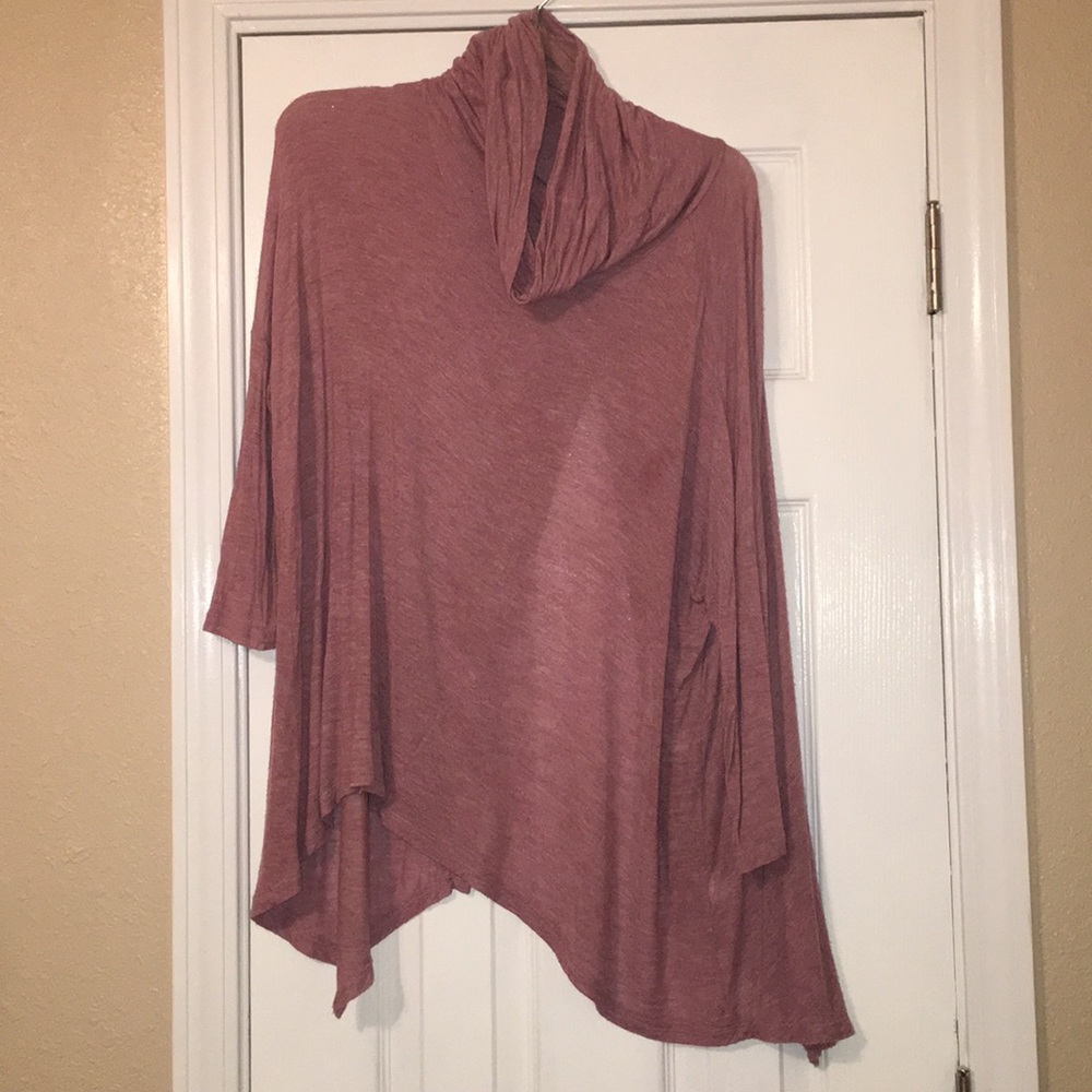 purple droop neck top